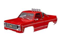 TRAXXAS BODY, CHEVROLET K10 TRUCK (1979), COMPLETE, RED (INCLUDES GRILLE, SIDE MIRRORS, DOOR HANDLES, ROLL BAR, WINDSHIE