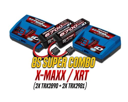 Traxxas TRX2998GX2 COMBO-batterij/oplader compleet pakket X2 (inclusief 2981 ID-oplader (2), 2890X 6700 mAh 14,8 V 4-cel