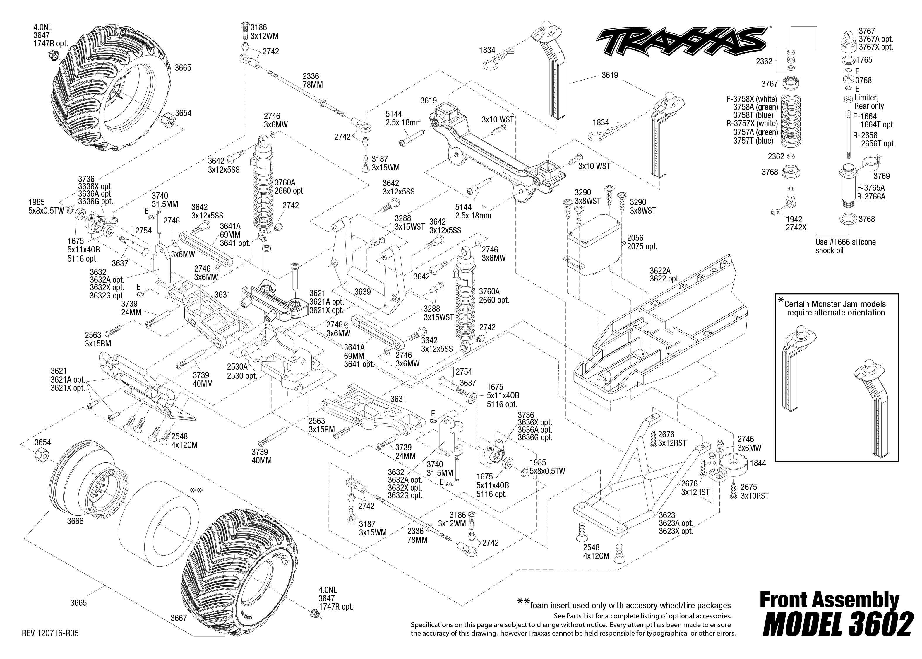 traxxas spartan parts list
