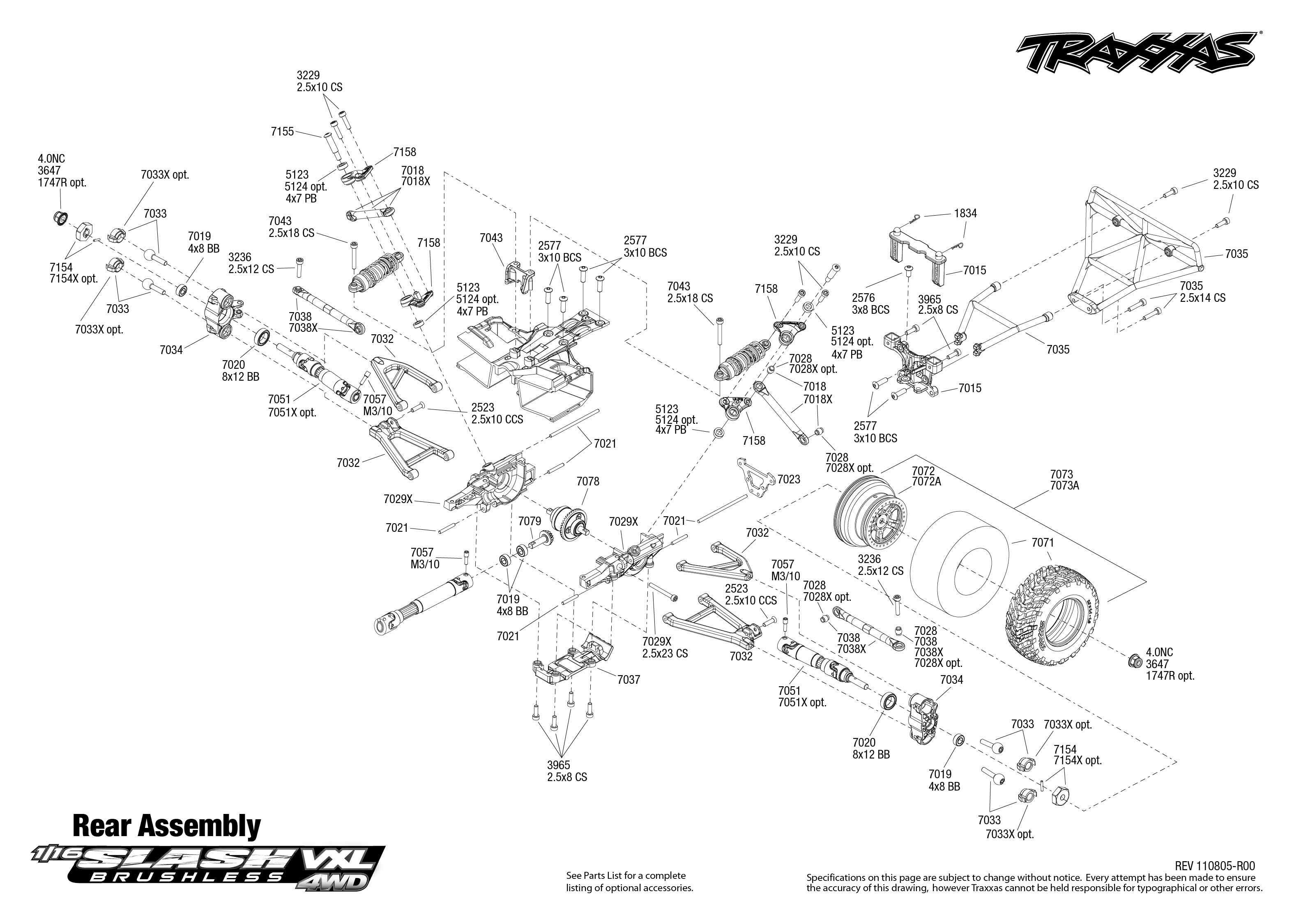 e maxx parts list