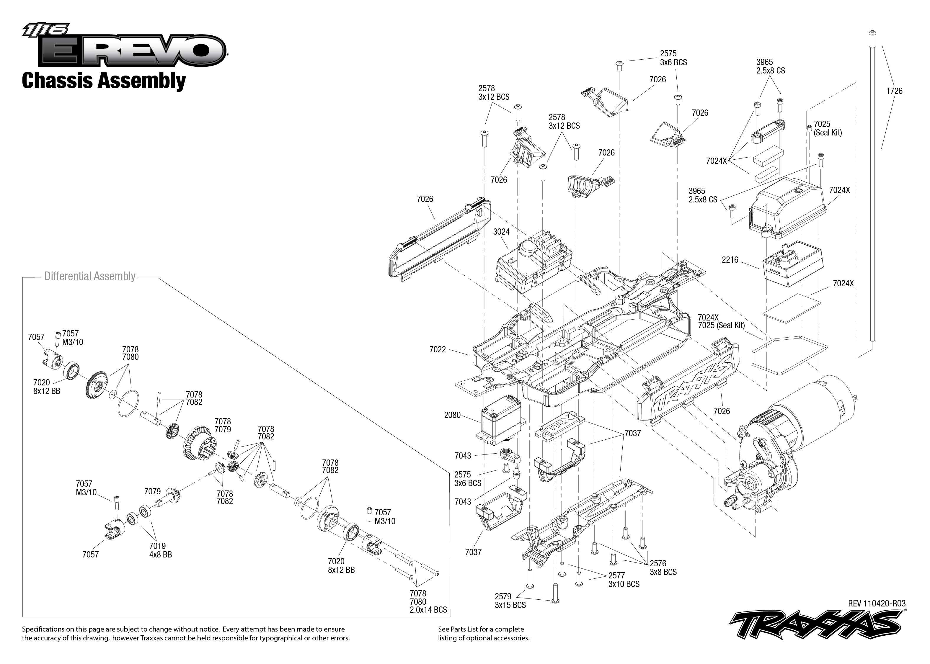 Traxxas u bouwtekening Chassis overzicht 1/16 Revo | Trxxs ... traxxas t maxx steering diagram 