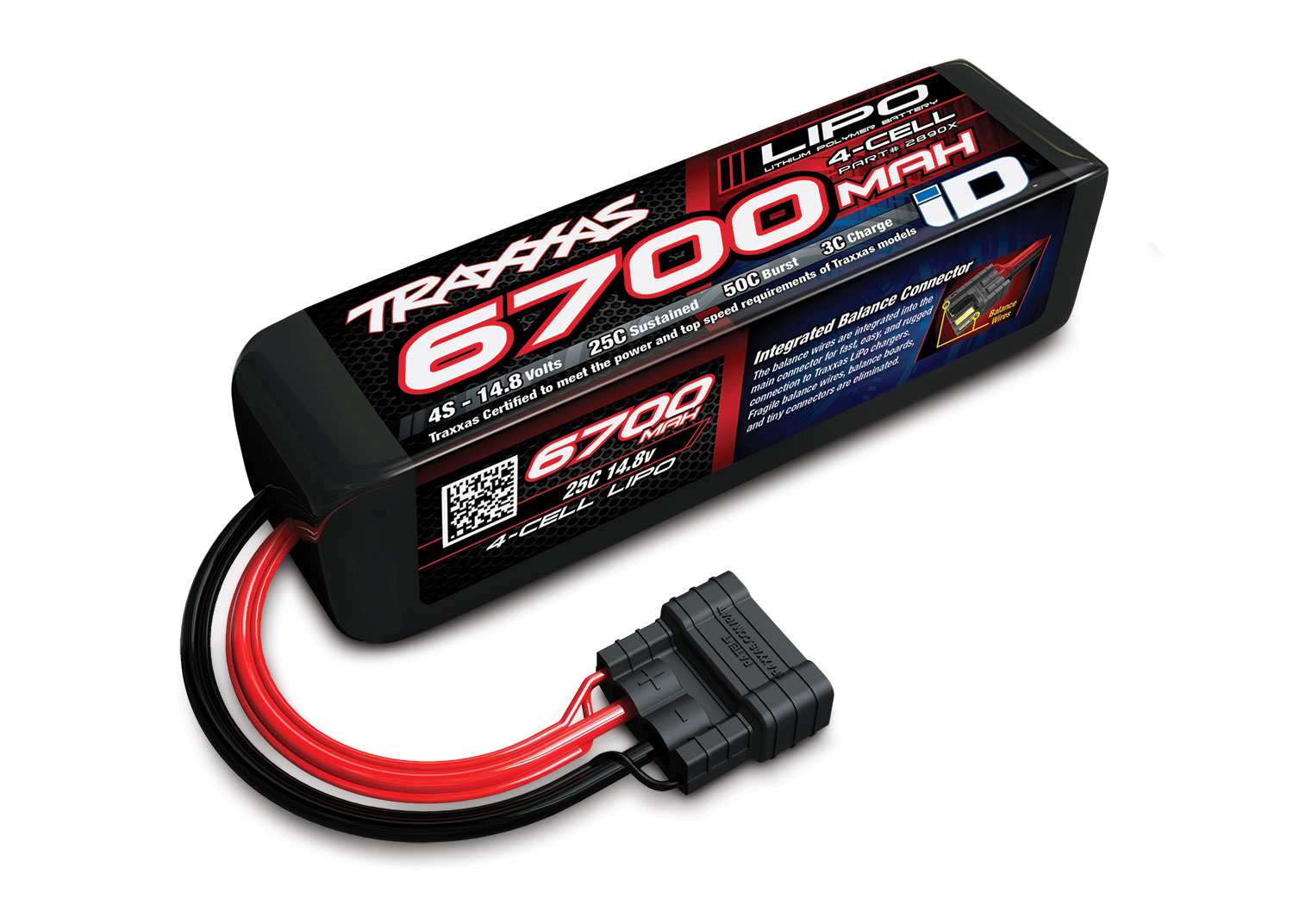 Traxxas TRX2890X 6700mAh 14.8V 4-cell LiPo batterij TRX2890X