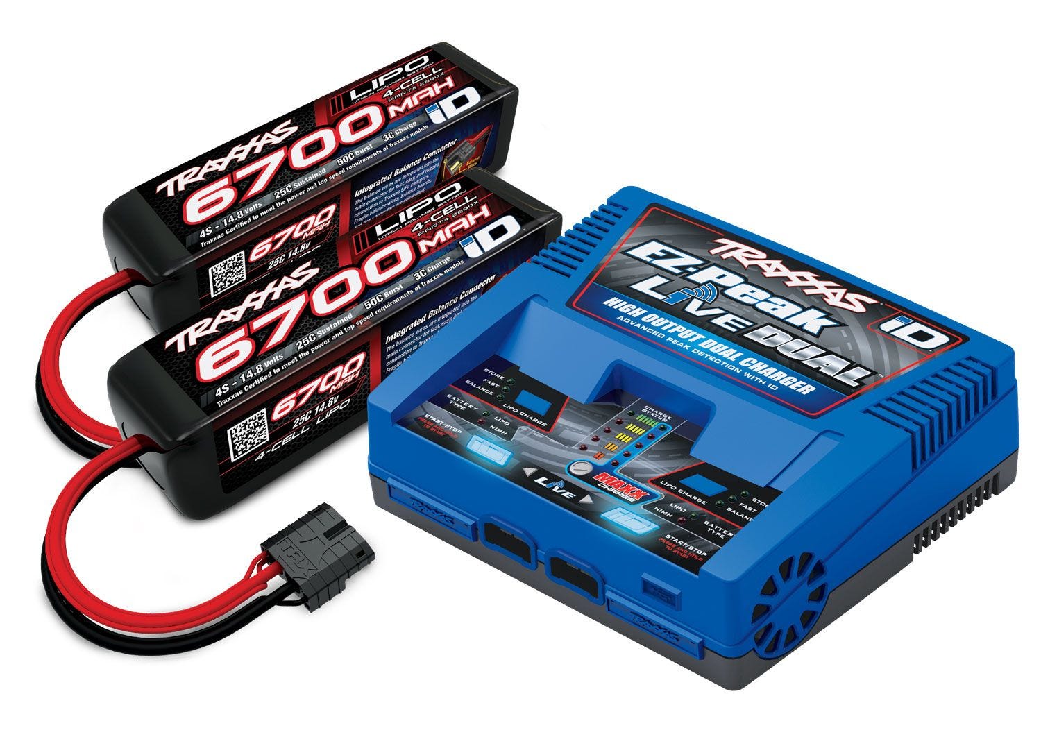 Inzet succes Verbetering Traxxas TRX2997 Complete batterij / oplader (inclusief 2973 Dual iD-oplader  (1),