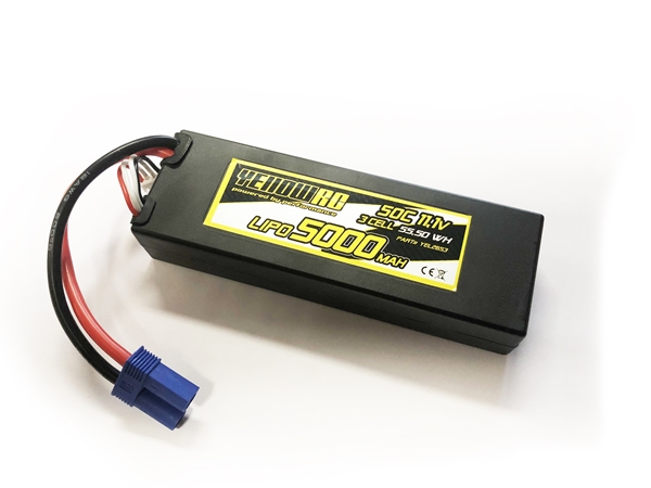 Hectare middelen haar 5000mAh 11,1V 3S 50C Hardcase EC5 plug YellowRC LiPo