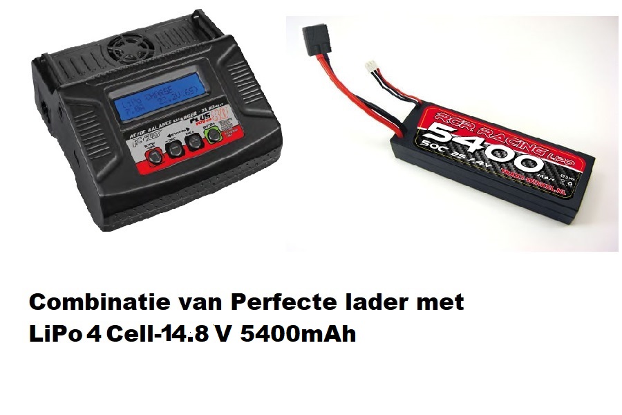 Vergelden Drijvende kracht Kwijting Combinatie van RC-Plus lader met RCR-accu 5400mAh 4-Cell 14.8V