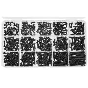 Team Corally - Screw Set M3 - Hex Button Head - DIN 7380 - Steel Black - 10.9 Grade - 15 Sizes - 375 pcs