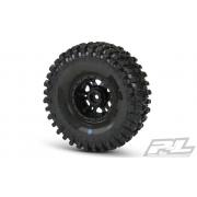 PR10128-13 Hyrax 1.9\" G8 Rock Terrain Truck Tires Mounted for Front or Rear 1.9\" Rock Crawler, Mounted on Impulse Black/