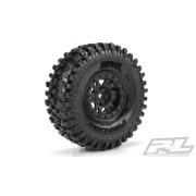 PR10128-10 Hyrax 1.9\" G8 Rock Terrain Truck Tires Mounted for Rock Crawler Front or Rear, Mounted on Impulse 1.9\" Black