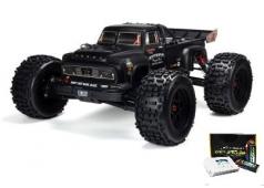 Arrma - 1/8 NOTORIOUS 6S V5 4WD BLX Stunttruck met Spektrum Firma RTR, zwart INCL. 2x 3S 5000mah en lader Gens ace