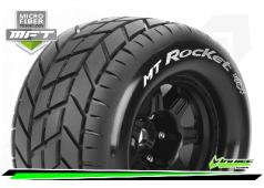 Louise RC - MFT - MT-ROCKET - 1-8 Monster Truck Bandenset - Gemonteerd - Sport - 3.8 Bead Style Velgen Zwart - 0-Offset 