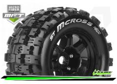 Louise RC - MFT - ST-MCROSS - 1-8 Stadium Truck Bandenset - Gemonteerd - Sport - 3.8 Bead Style Velgen Zwart - 1/2-Offse