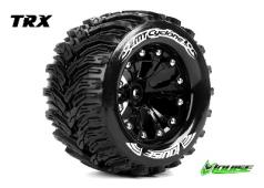 Louise RC - MT-CYCLONE - 1-10 Monster Truck Banden Set - Verlijmd op velg - Soft - 2.8" Velgen Zwart - 0-Offset - EP STA