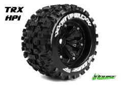 Louise RC - MT-UPHILL - 1-8 Monster Truck Banden Set - Verlijmd op velg - Medium - 3.8" Velgen Zwart - 1/2"-Offset - EP