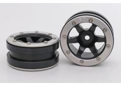 Beadlock Wheels PT- Wave Zwart/Zilver 1.9 (2 stuks)