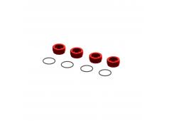 Aluminum Front Hub Nut Red (4) inc O-Rings (ARA320467)