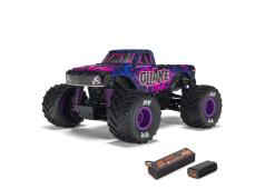 Arrma 1/16 QUAKE GROM 4X4 RTR Brushed Monster Truck (inclusief accu en oplader), paars