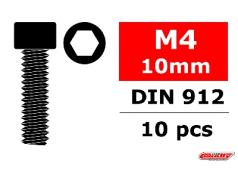 C-3001-40-10 Staal schroeven M4 x 10mm - Cilinderkop binnenzeskant - 10 st