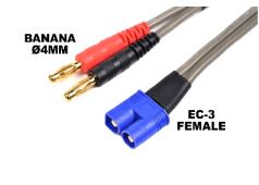 Laadkabel Pro "Banana 4mm" - EC-3 Female - 40 cm - Flat silicone wire 14AWG