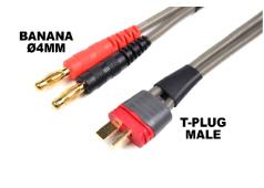 Laadkabel Pro "Banana 4mm" - T-Plug - 40 cm - deans wire 14AWG