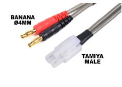 Laadkabel Pro "Banana 4mm" - Tamiya - 40 cm - Flat silicone wire 14AWG