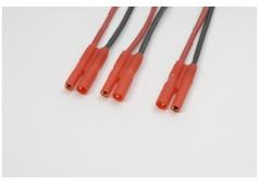 Y-kabel parallel 2mm goudstekker, silicone k