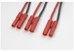 Y-kabel parallel 4.0mm goudstekker, silicone