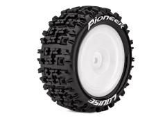 Louise RC - E-PIONEER - 1-10 Buggy Tire Set - Mounted - Soft - White Wheels - Hex 12mm - Rear - L-T3278SWKR