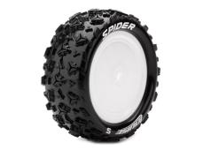 Louise RC - E-SPIDER - 1-10 Buggy Tire Set - Mounted - Soft - White Wheels - Hex 12mm - 4WD - Front - L-T3198SWKF