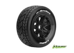 Louise RC - SC-ROCKET - 1-5 Short Course Truck Banden Set - Verlijmd op Velg - SPORT - Velgen Zwart - Hex 24mm - 1 Paar