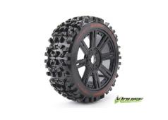 Louise RC - B-PIONEER - 1-8 Buggy Banden Set - Verlijmd op velg - Soft - Spaakvelgen Zwart - Zeskant 17mm - 1 Paar