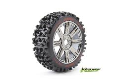 Louise RC - B-PIONEER - 1-8 Buggy Banden Set - Verlijmd op velg - Soft - Spaakvelgen Zwart Chroom - Zeskant 17mm - 1 Paa