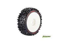 Louise RC - B-PIONEER - 1-8 Buggy Banden Set - Verlijmd op velg - Soft - Velgen Wit - Zeskant 17mm - 1 Paar