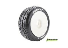 Louise RC - B-ROCKET - 1-8 Buggy Banden Set - Verlijmd op velg - Soft - Velgen Wit - Zeskant 17mm - 1 Paar