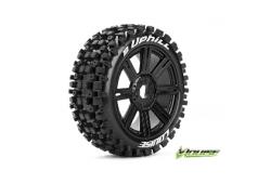 Louise RC - B-UPHILL - 1-8 Buggy Banden Set - Verlijmd op velg - Soft - Spaakvelgen Zwart - Zeskant 17mm - 1 Paar