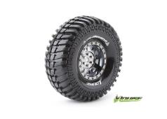 Louise RC - CR-ARDENT - 1-10 Crawler Banden Set - Verlijmd op velg - Super Soft - 1.9" Velgen Zwart Chroom - Hex 12mm -