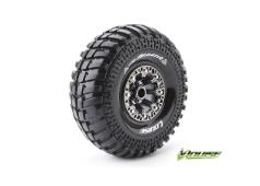 Louise RC - CR-ARDENT - 1-10 Crawler Banden Set - Verlijmd op velg - Super Soft - 2.2" Velgen Zwart Chroom - Hex 12mm -