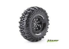 Louise RC - CR-CHAMP - 1-10 Crawler Banden Set - Verlijmd op velg - Super Soft - 1.9" Velgen Zwart - Hex 12mm - 1 Paar