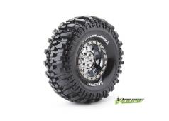 Louise RC - CR-CHAMP - 1-10 Crawler Banden Set - Verlijmd op velg - Super Soft - 1.9" Velgen Zwart Chroom - Hex 12mm - 1