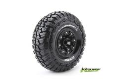 Louise RC - CR-GRIFFIN - 1-10 Crawler Banden Set - Verlijmd op velg - Super Soft - 2.2" Velgen Zwart - Hex 12mm - 1 Paar