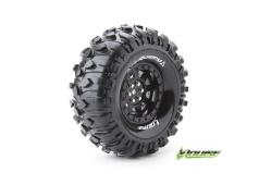 Louise RC - CR-ROWDY - 1-10 Crawler Banden Set - Verlijmd op velg - Super Soft - 1.9" Velgen Zwart - Hex 12mm - 1 Paar