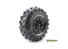 Louise RC - CR-ROWDY - 1-10 Crawler Banden Set - Verlijmd op velg - Super Soft - 2.2" Velgen Zwart - Hex 12mm - 1 Paar