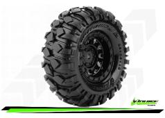 Louise RC - CR-ROWDY - 1-18/1-24 Crawler Tire Set - Mounted - Super Soft - Black 1.0 Wheels - Hex 7mm - L-T3368VB