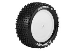 Louise RC - E-HORNET - 1-10 Buggy Tire Set - Mounted - Soft - White Wheels - Hex 12mm - 4WD - Front - L-T3170SWKF