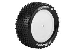 Louise RC - E-HORNET - 1-10 Buggy Tire Set - Mounted - Super Soft - White Wheels - Hex 12mm - 4WD - Front - L-T3170VWKF