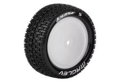 Louise RC - E-MAGLEV - 1-10 Buggy Tire Set - Mounted - Soft - White Wheels - Hex 12mm - 4WD - Front - L-T3174SWKF