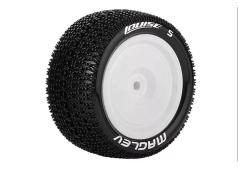 Louise RC - E-MAGLEV - 1-10 Buggy Tire Set - Mounted - Soft - White Wheels - Hex 12mm - 4WD - Rear - L-T3176SWKR