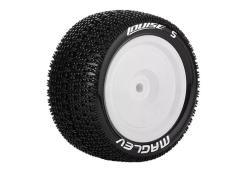 Louise RC - E-MAGLEV - 1-10 Buggy Tire Set - Mounted - Super Soft - White Wheels - Hex 12mm - 4WD - Rear - L-T3176VWKR