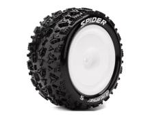 Louise RC - E-SPIDER - 1-10 Buggy Tire Set - Mounted - Soft - White Wheels - Hex 12mm - 4WD - Rear - L-T3200SWKR
