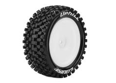 Louise RC - E-UPHILL - 1-10 Buggy Tire Set - Mounted - Soft - White Wheels - Hex 12mm - Rear - L-T3279SWKR