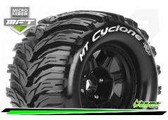 Louise RC - MFT - MT-CYCLONE - 1-8 Monster Truck Bandenset - Gemonteerd - Sport - 3.8 Bead Style Velgen Zwart - 1/2-Offs